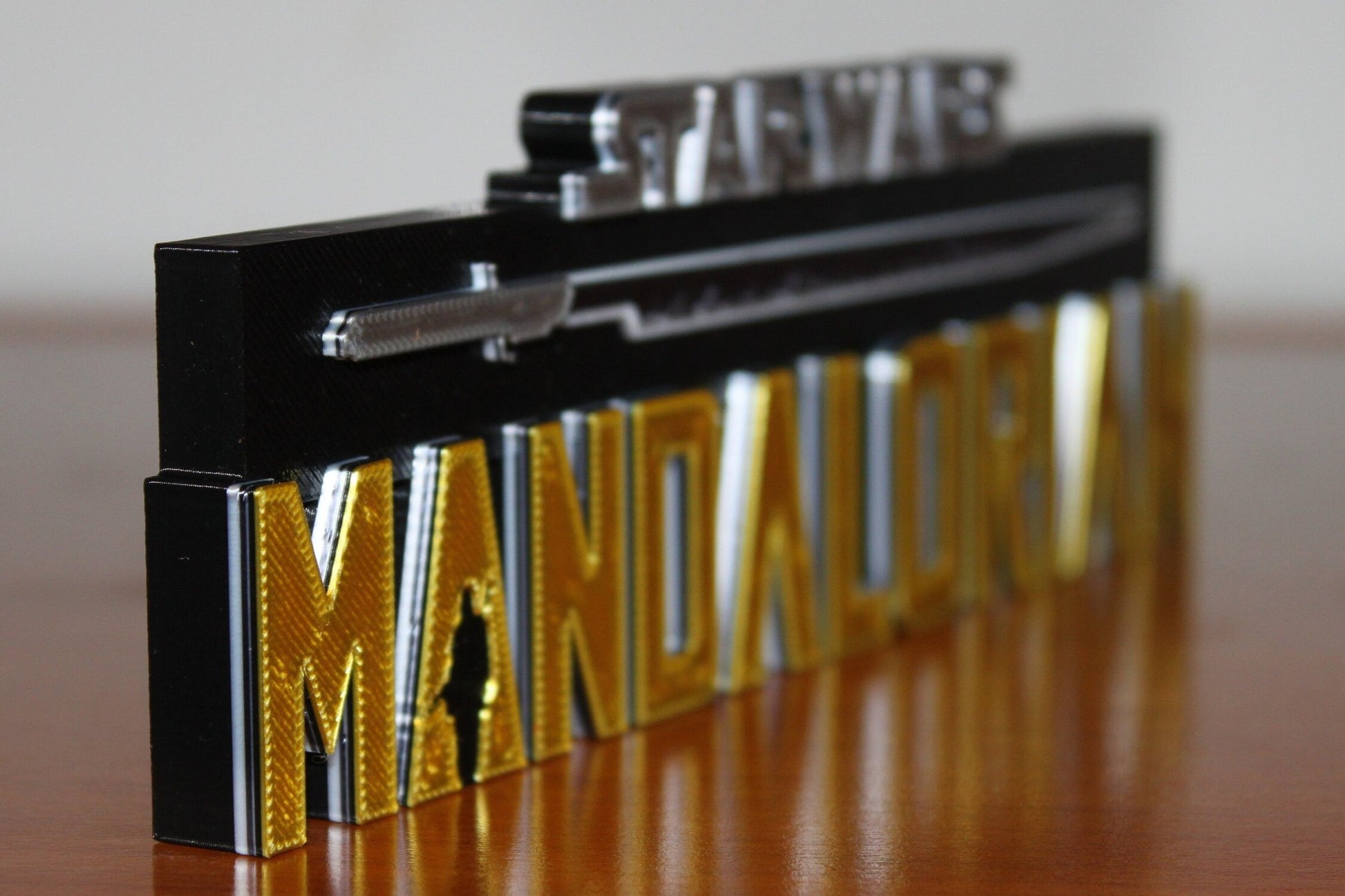 Mandalorian w/Darksaber 3D printed Logo Art