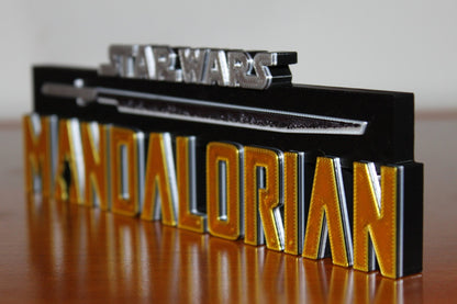 Mandalorian w/Darksaber 3D printed Logo Art