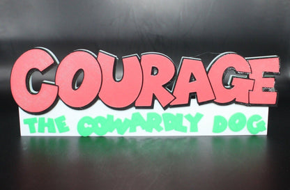 Courage the Cowardly Dog 3D printed Logo Sign Wall Desk Shelf Art