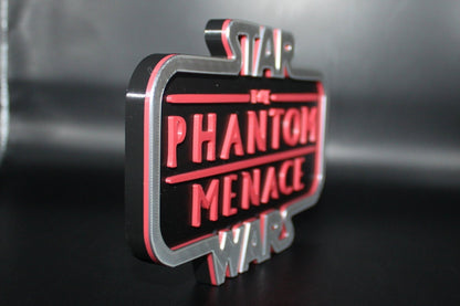 Star Wars The Phantom Menace 3D printed Logo Sign Wall Desk Shelf Art