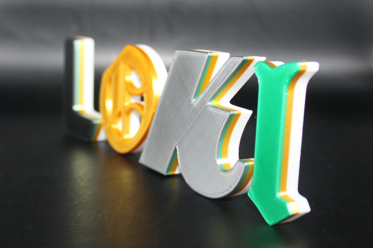 Loki 3D printed Comic Logo Art