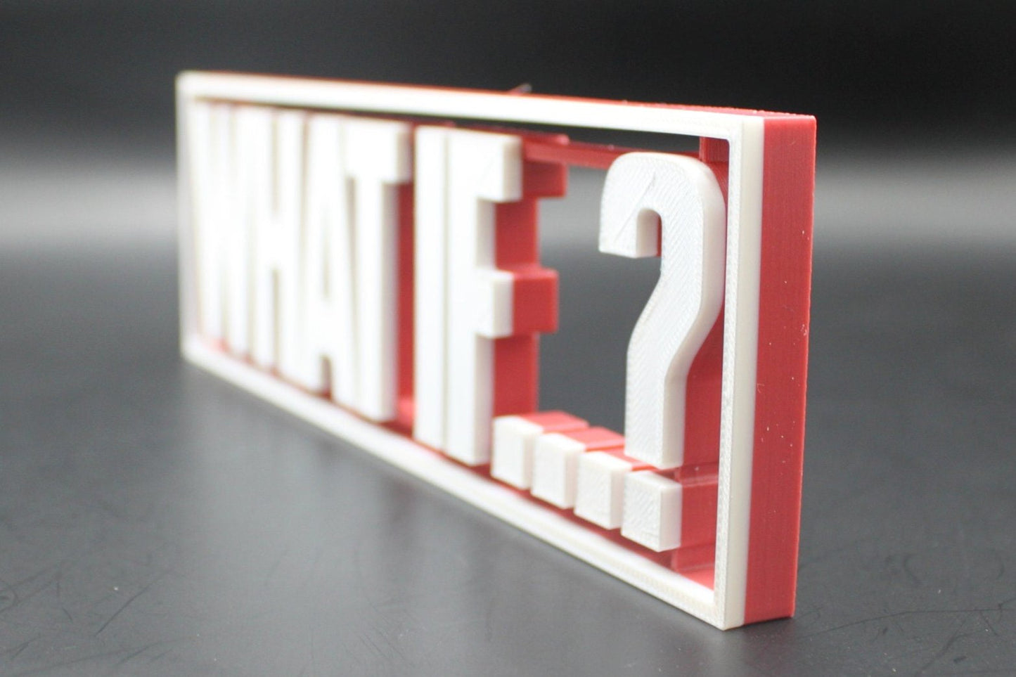 What If...? 3D printed Comic Logo Art