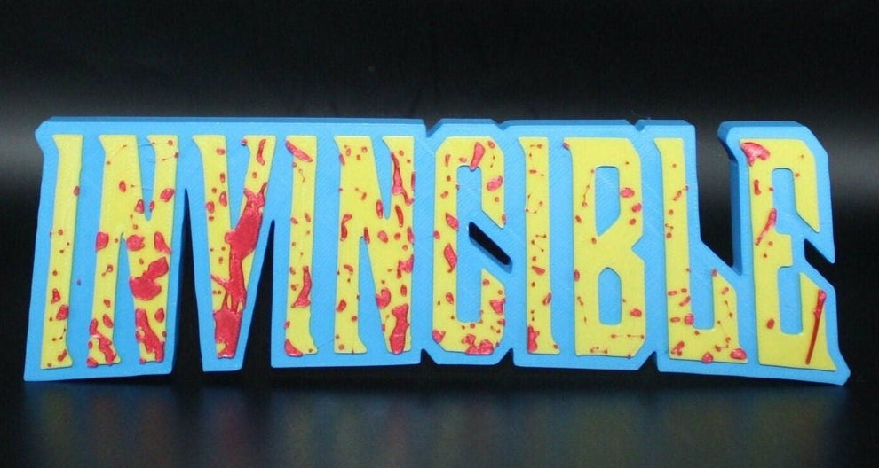 Invincible Signs Invincible w/blood 3D printed Logo Sign Wall Desk Shelf Art – WindyCity3D