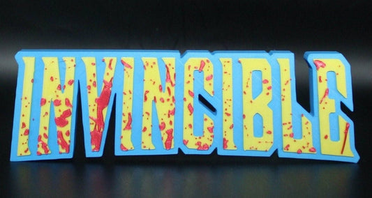 Invincible w/blood 3D printed Logo Sign Wall Desk Shelf Art