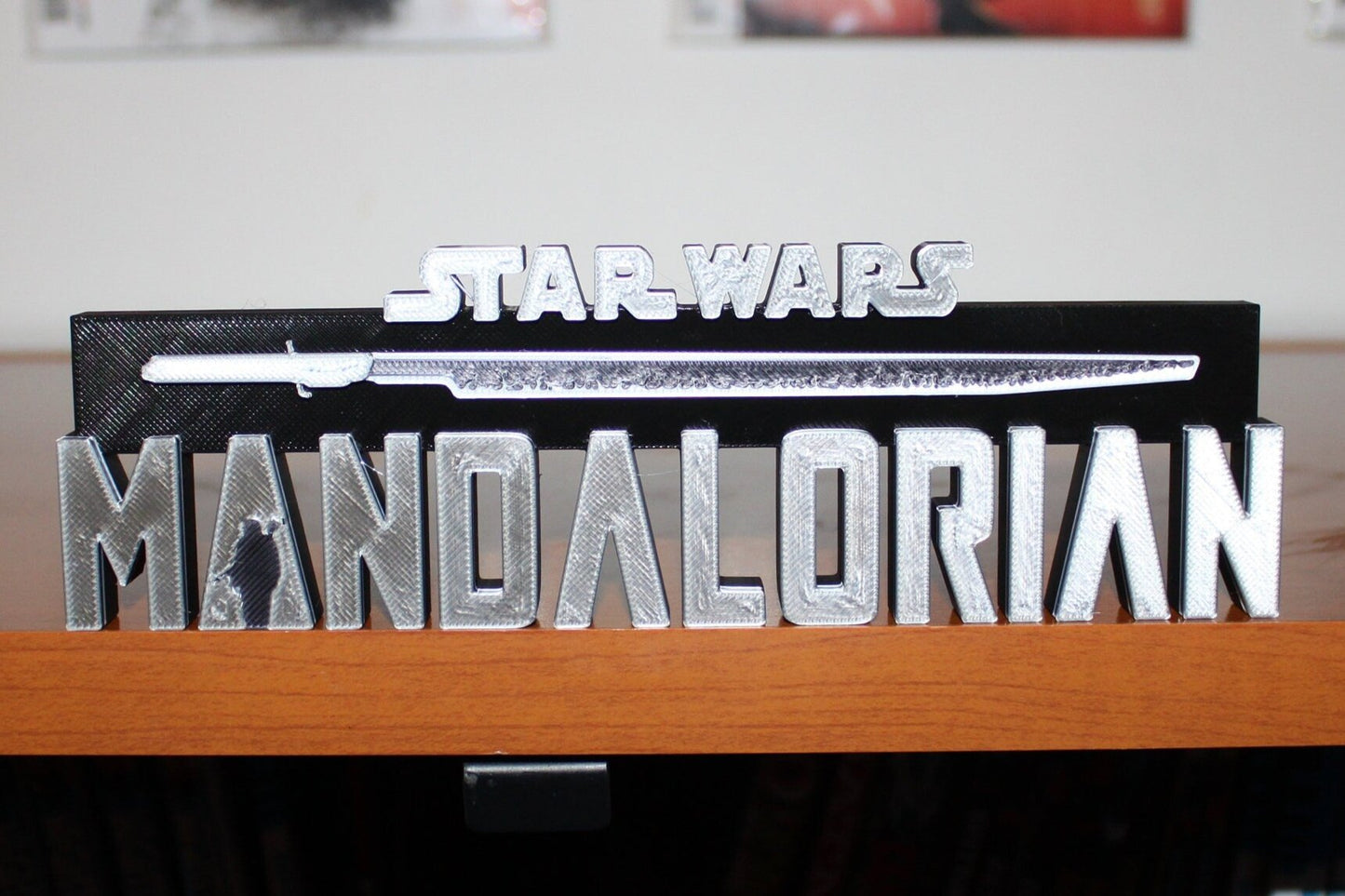 Mandalorian w/Darksaber 3D printed Logo Art