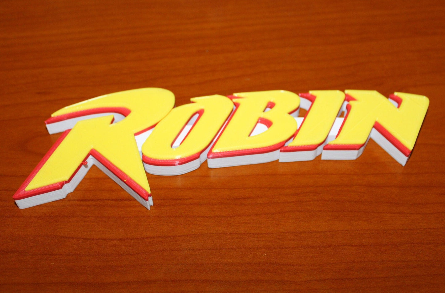 Robin 3D printed Comic Logo Art