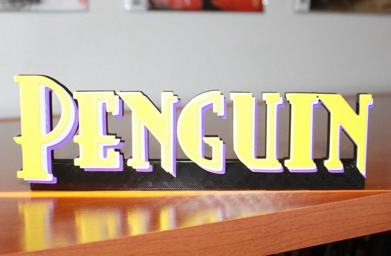 Penguin 3D printed Comic Logo Art