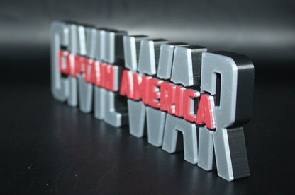 Captain America Civil War 3D printed Comic Logo Art