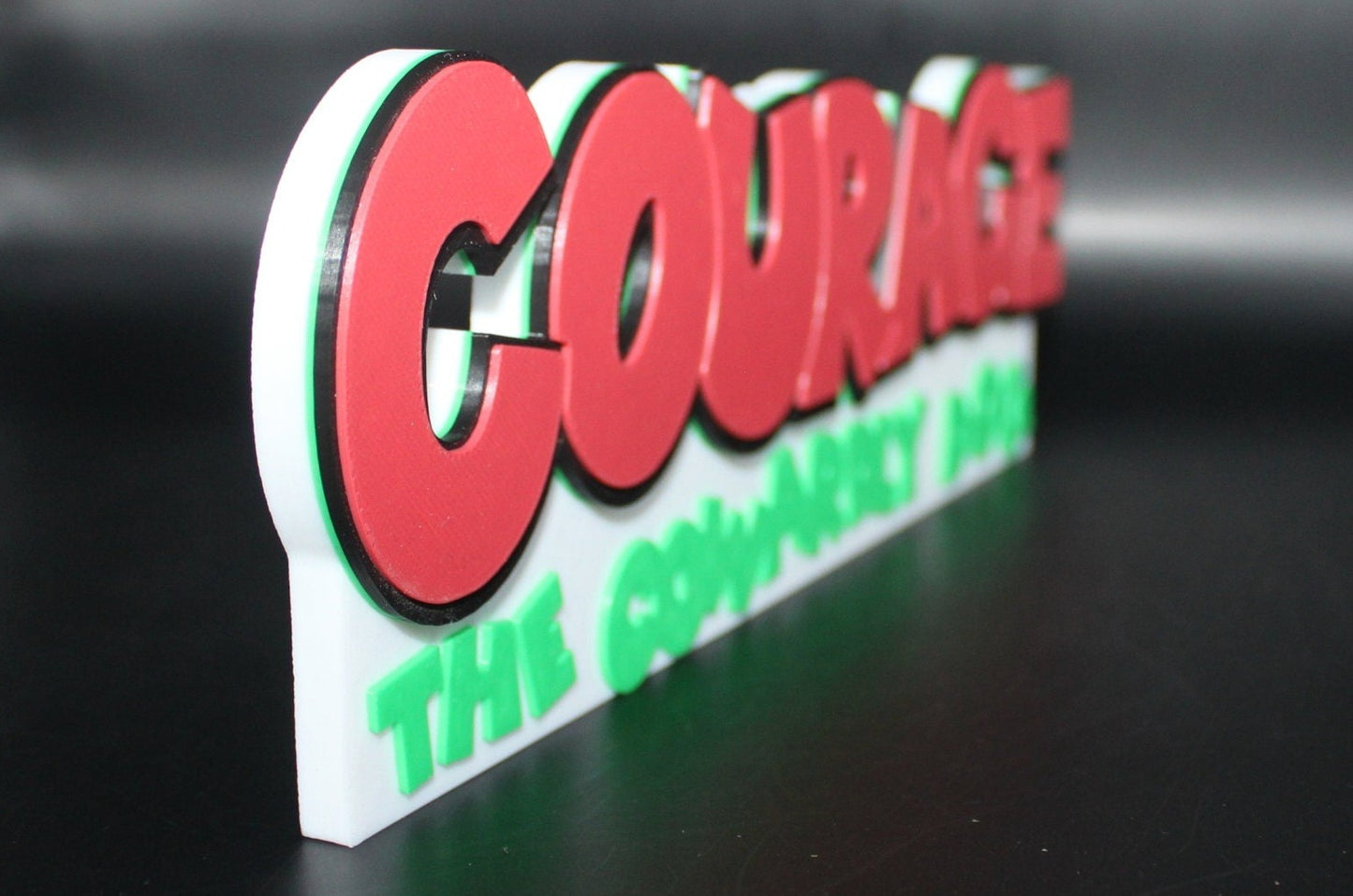 Courage the Cowardly Dog 3D printed Logo Sign Wall Desk Shelf Art