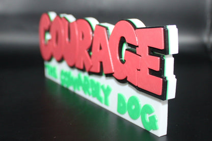 Courage the Cowardly Dog 3D printed Logo Sign Wall Desk Shelf Art