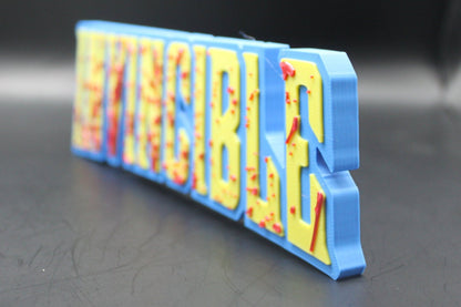 Invincible w/blood 3D printed Logo Sign Wall Desk Shelf Art