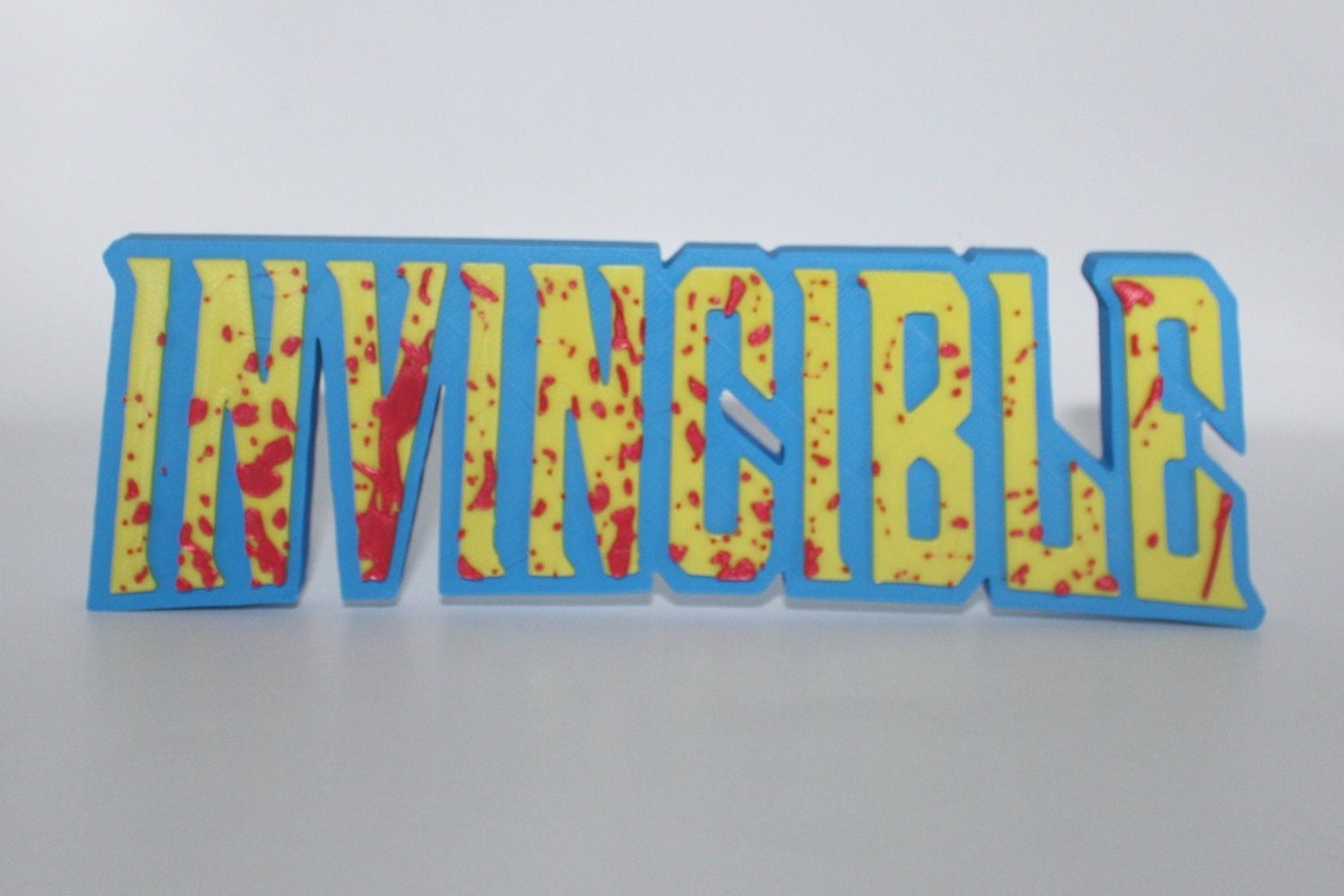 Invincible Signs Invincible w/blood 3D printed Logo Sign Wall Desk Shelf Art – WindyCity3D