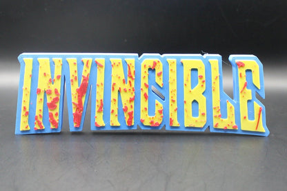 Invincible w/blood 3D printed Logo Sign Wall Desk Shelf Art