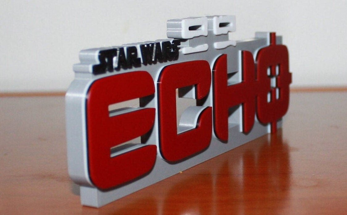 Echo 3D printed Comic Logo Art