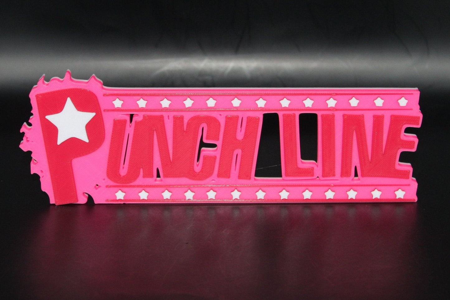 Punch Line 3D printed Logo Sign Wall Desk Shelf Art