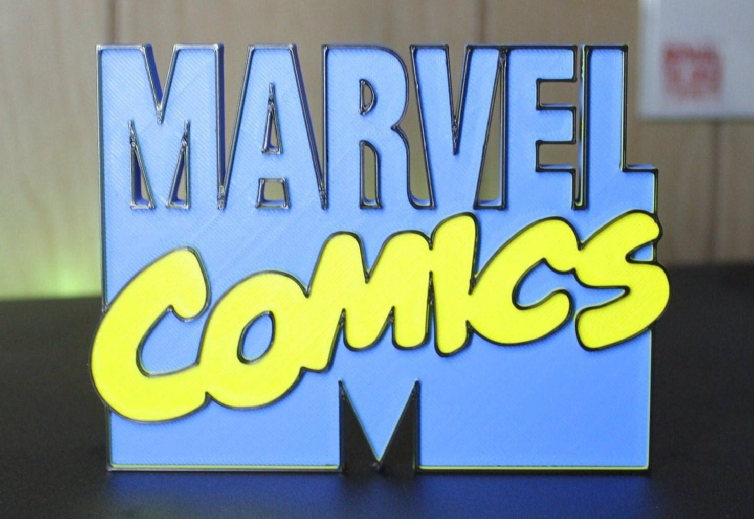 Marvel Comick Sign Marvel Comics 3D printed Logo Sign Wall Desk Shelf Art – WindyCity3D