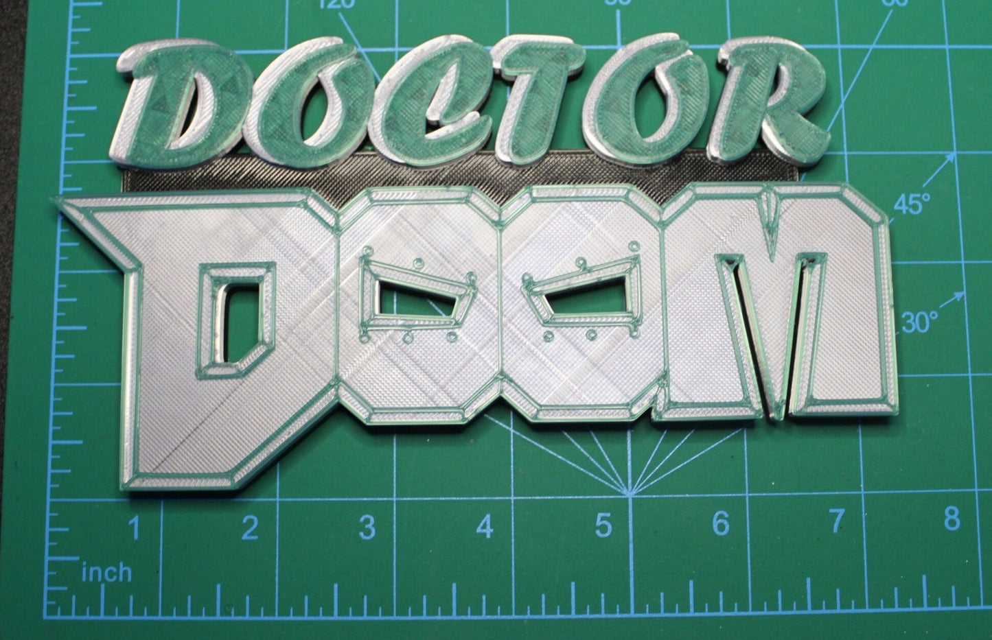 Doctor Doom 3D printed Comic Logo Art