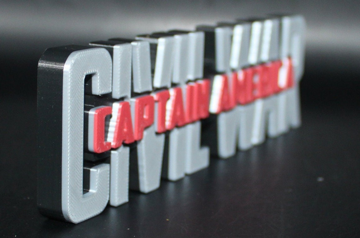 Captain America Civil War 3D printed Comic Logo Art