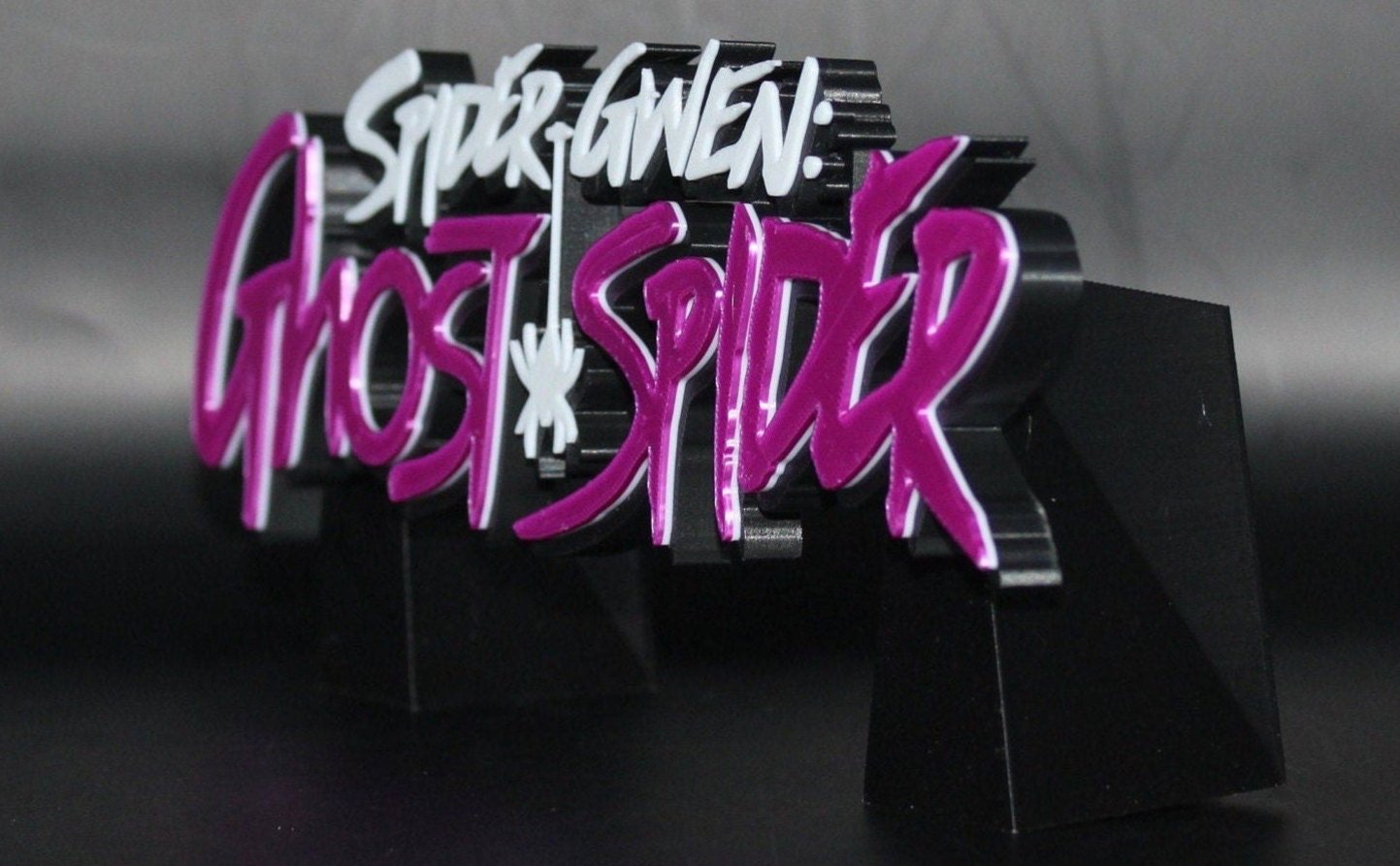 Spider Gwen: Ghost Spider 3D printed Comic Logo Art