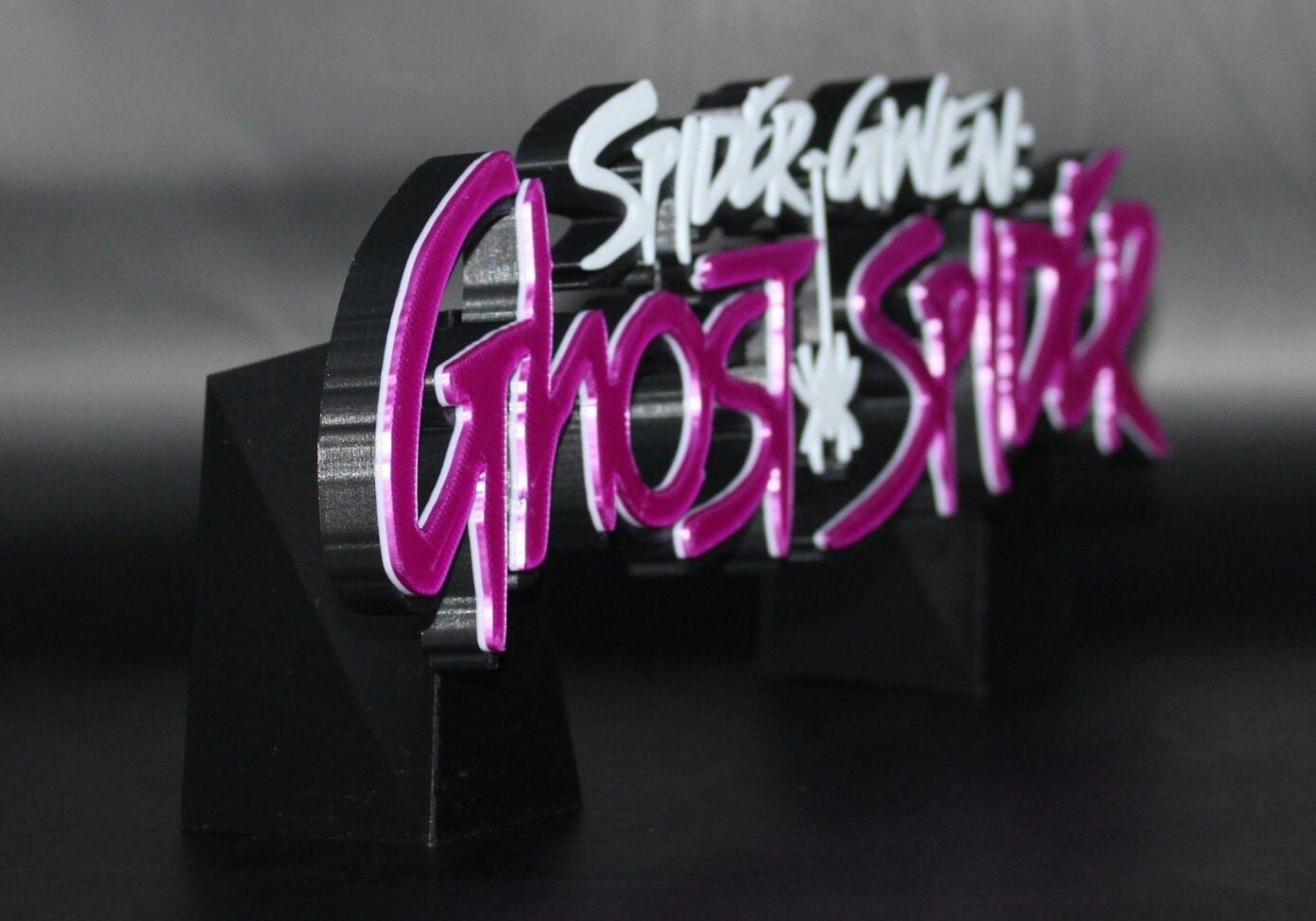 Spider Gwen: Ghost Spider 3D printed Comic Logo Art