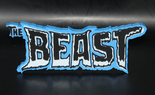 The Beast 3D printed Comic Logo Art