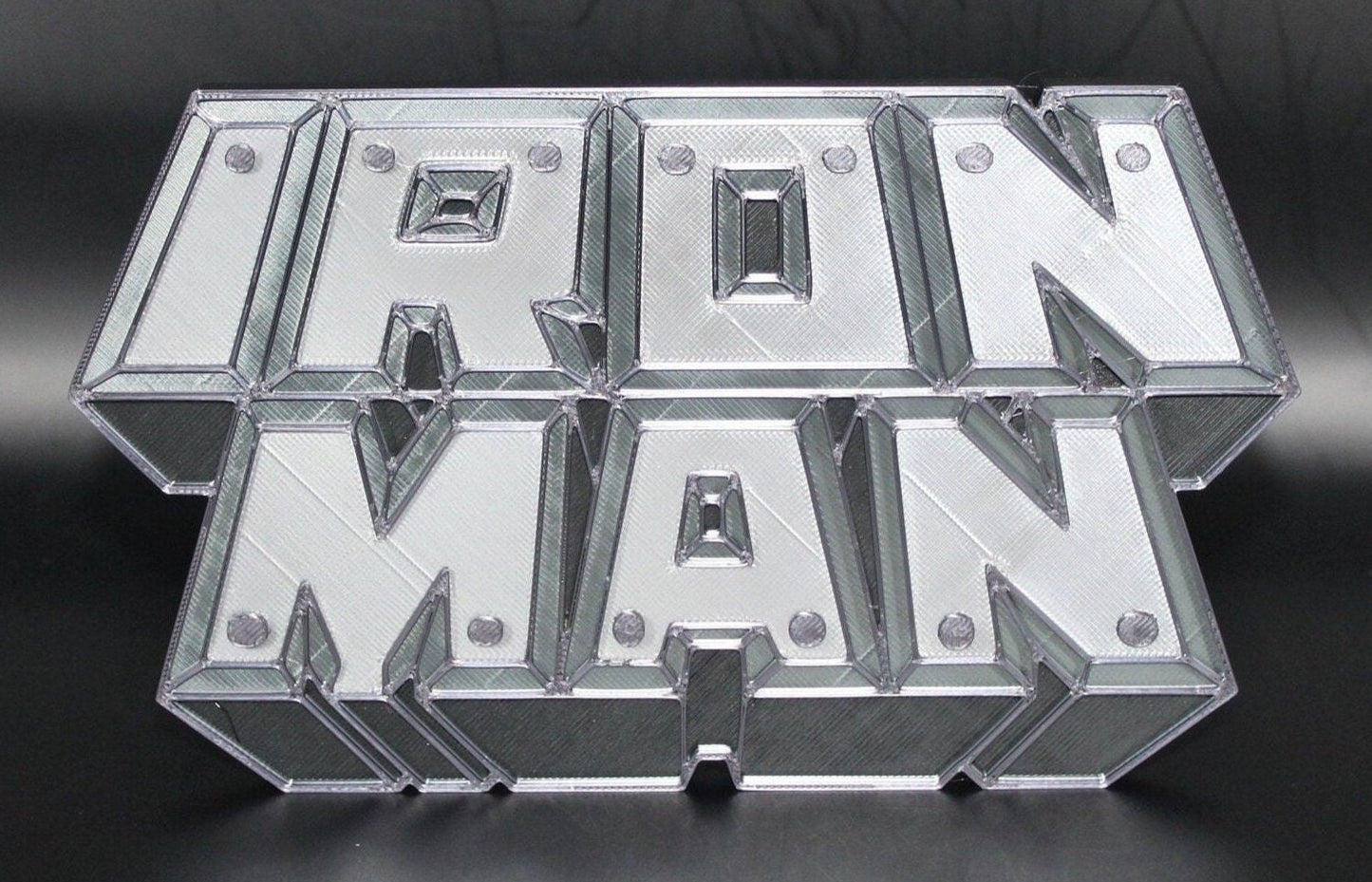 Iron Man 3D printed Logo Sign Wall Desk Shelf Art