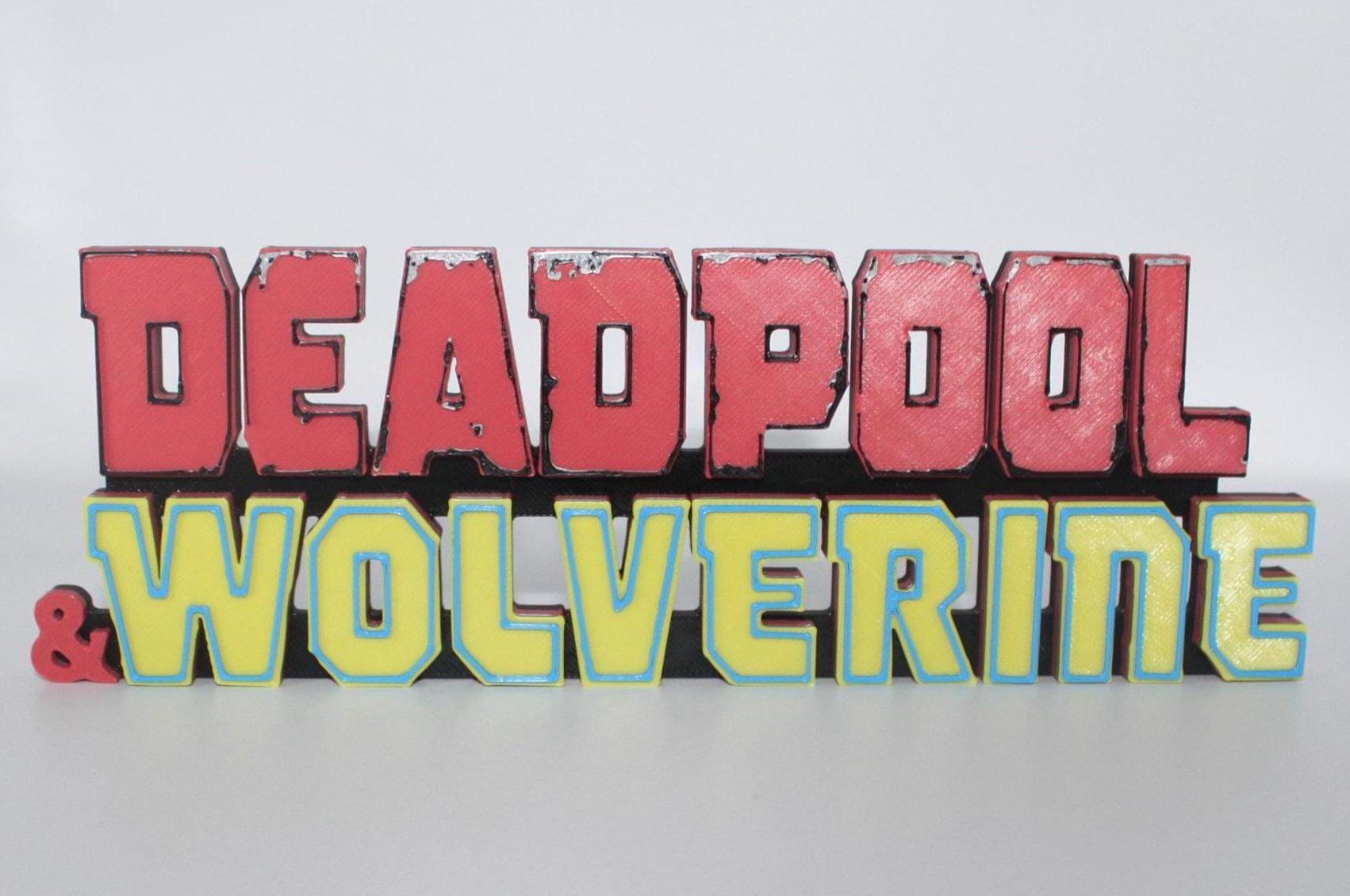 Deadpool and Wolverine 3D printed Comic Logo Art