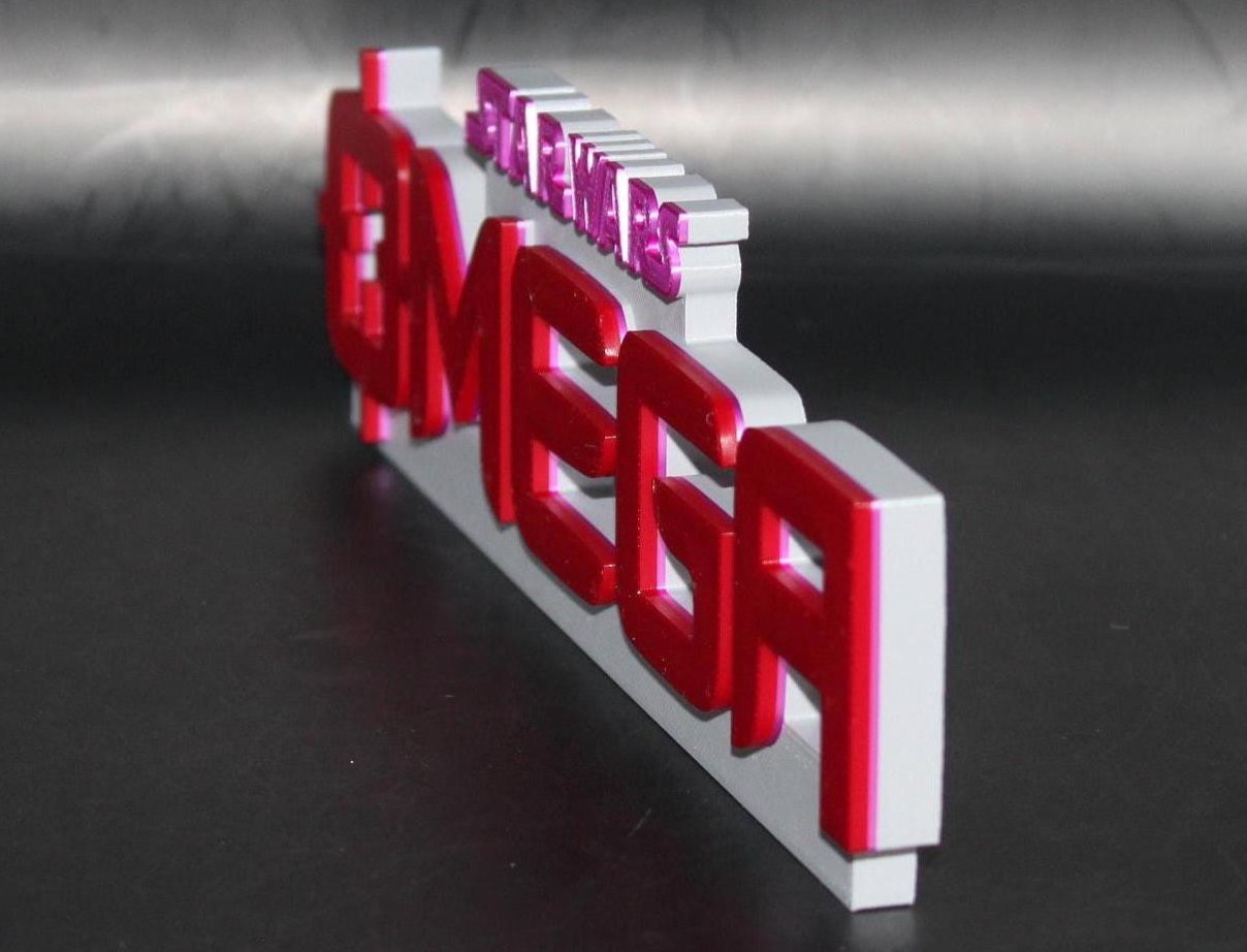 Omega 3D printed Logo Art