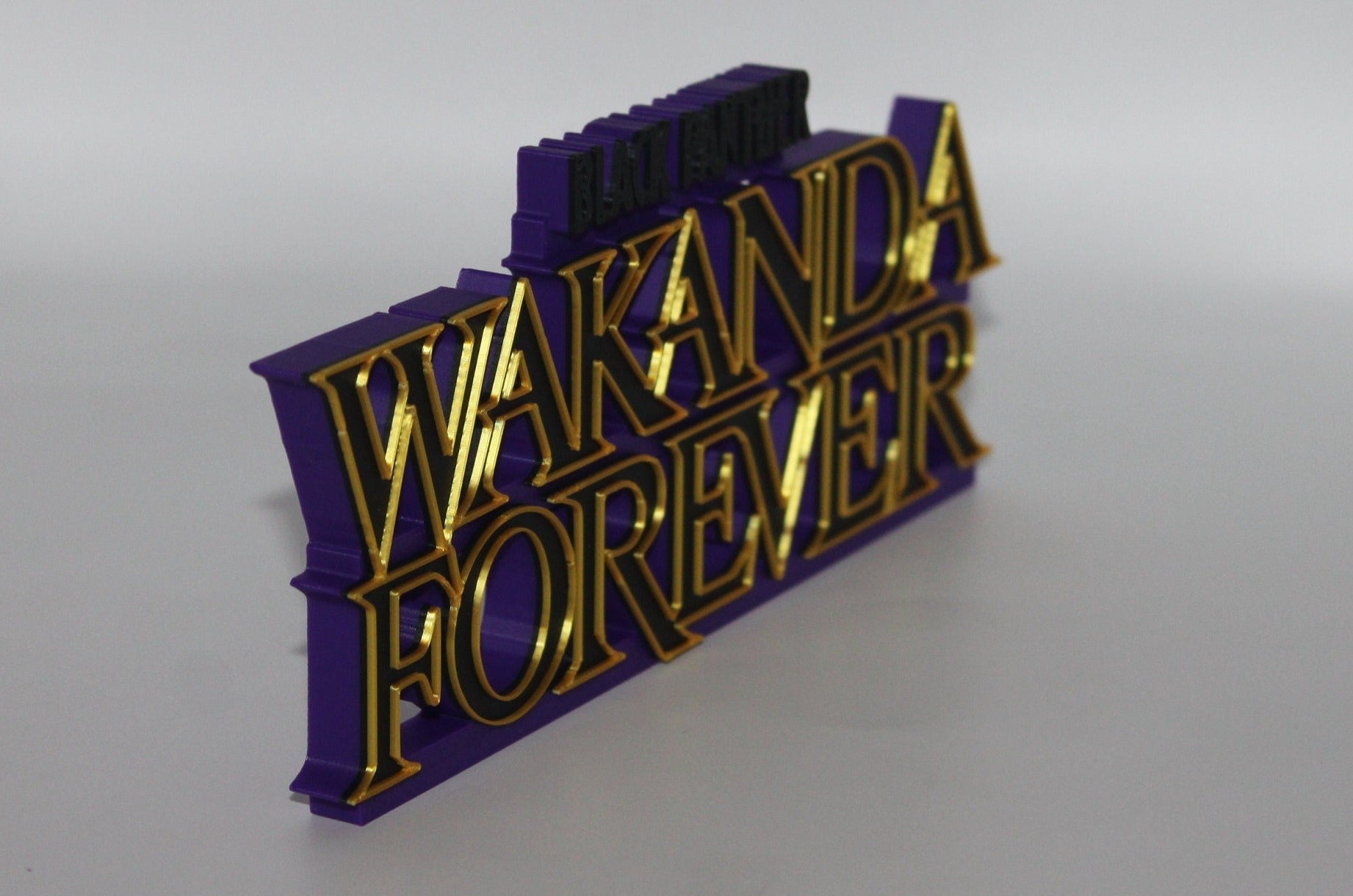 Black Panther, Wakanda Forever 3D printed Logo Art