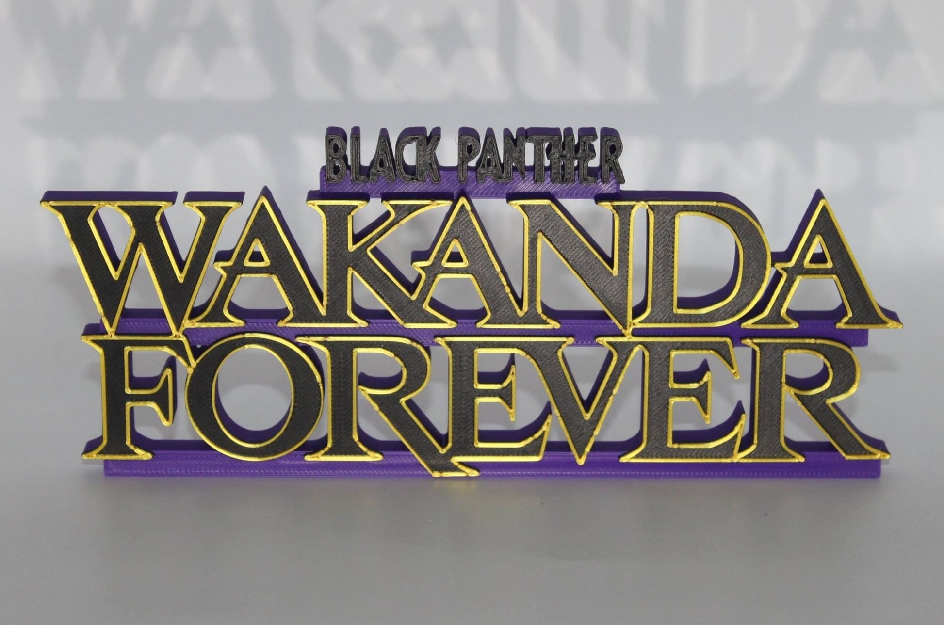 Black Panther, Wakanda Forever 3D printed Logo Art