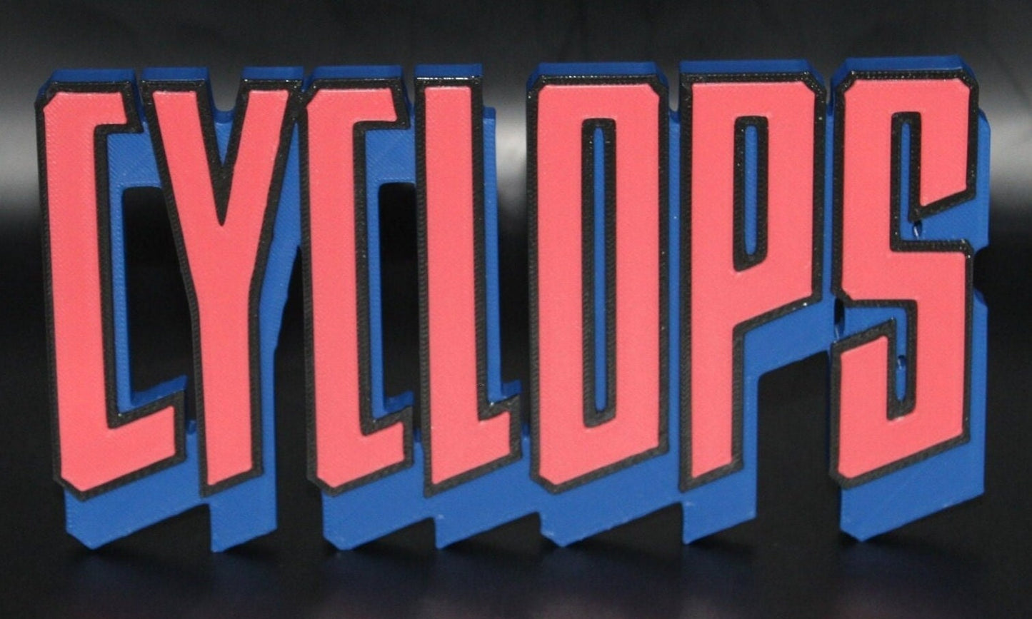 Cyclops 3D printed Comic Logo Art