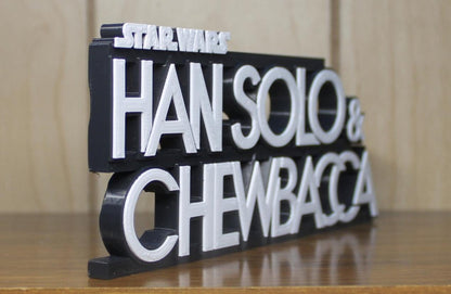 Han Solo & Chewbacca 3D printed Logo Art