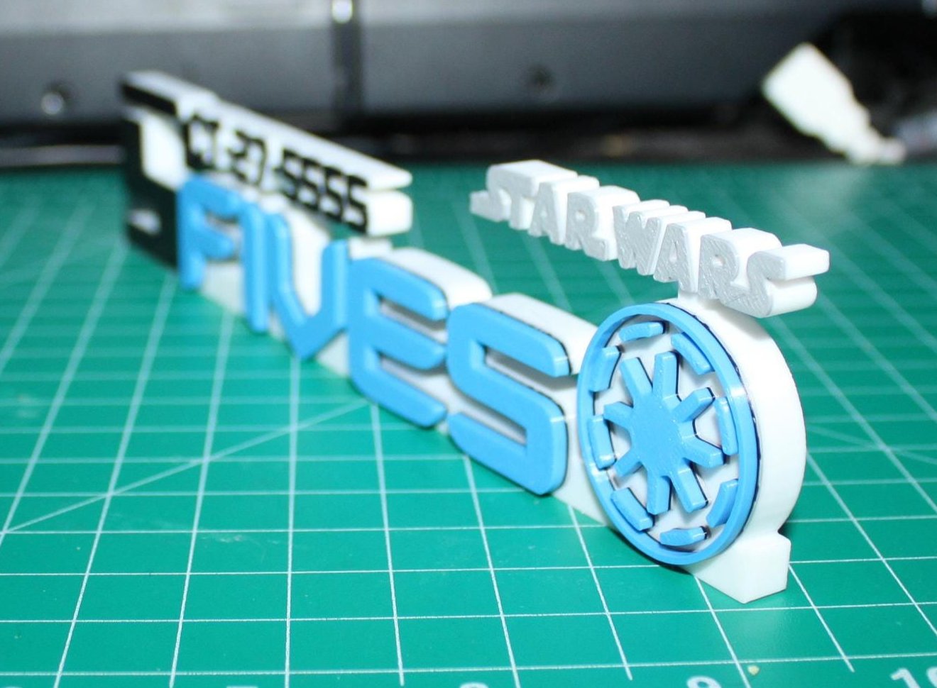 Fives 3D printed Logo Art