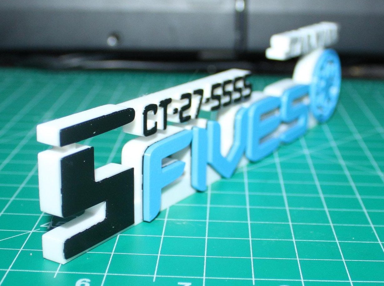 Fives 3D printed Logo Art