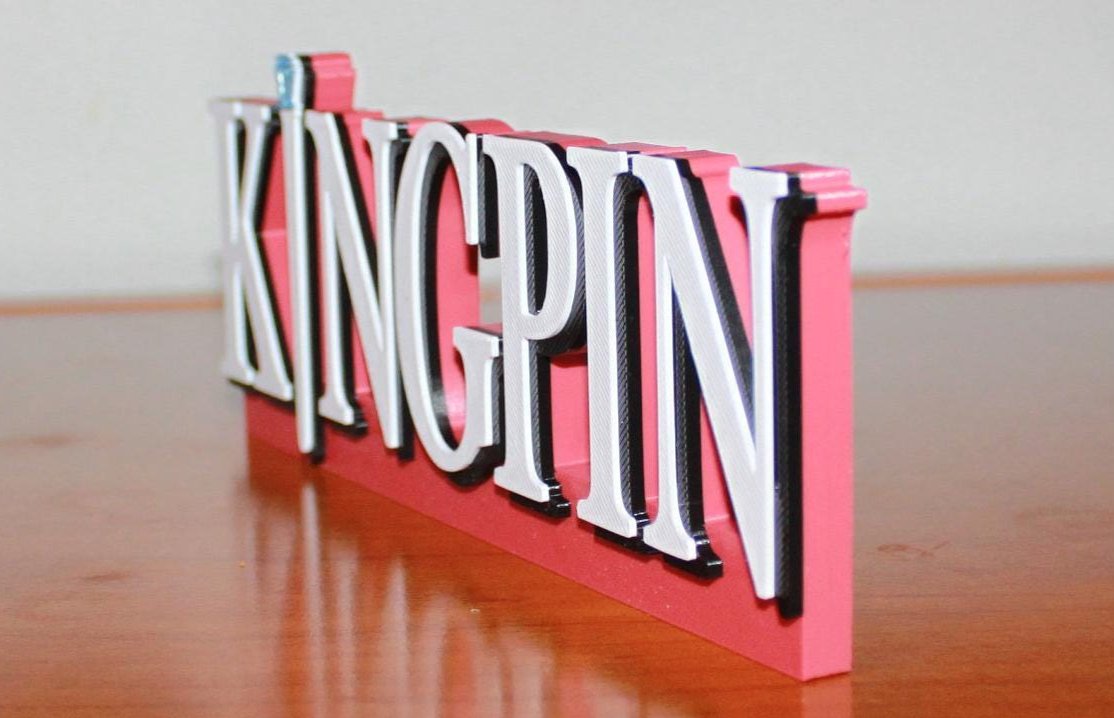 Kingpin 3D printed Comic Logo Art