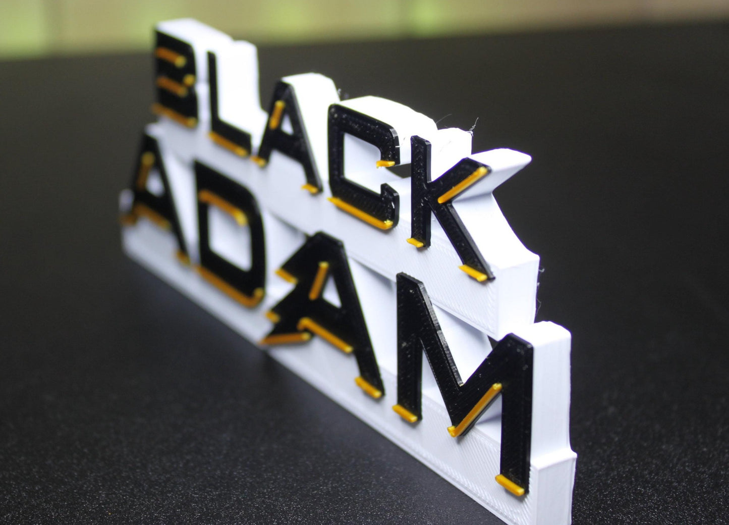 Black Adam 3D printed Comic Logo Art