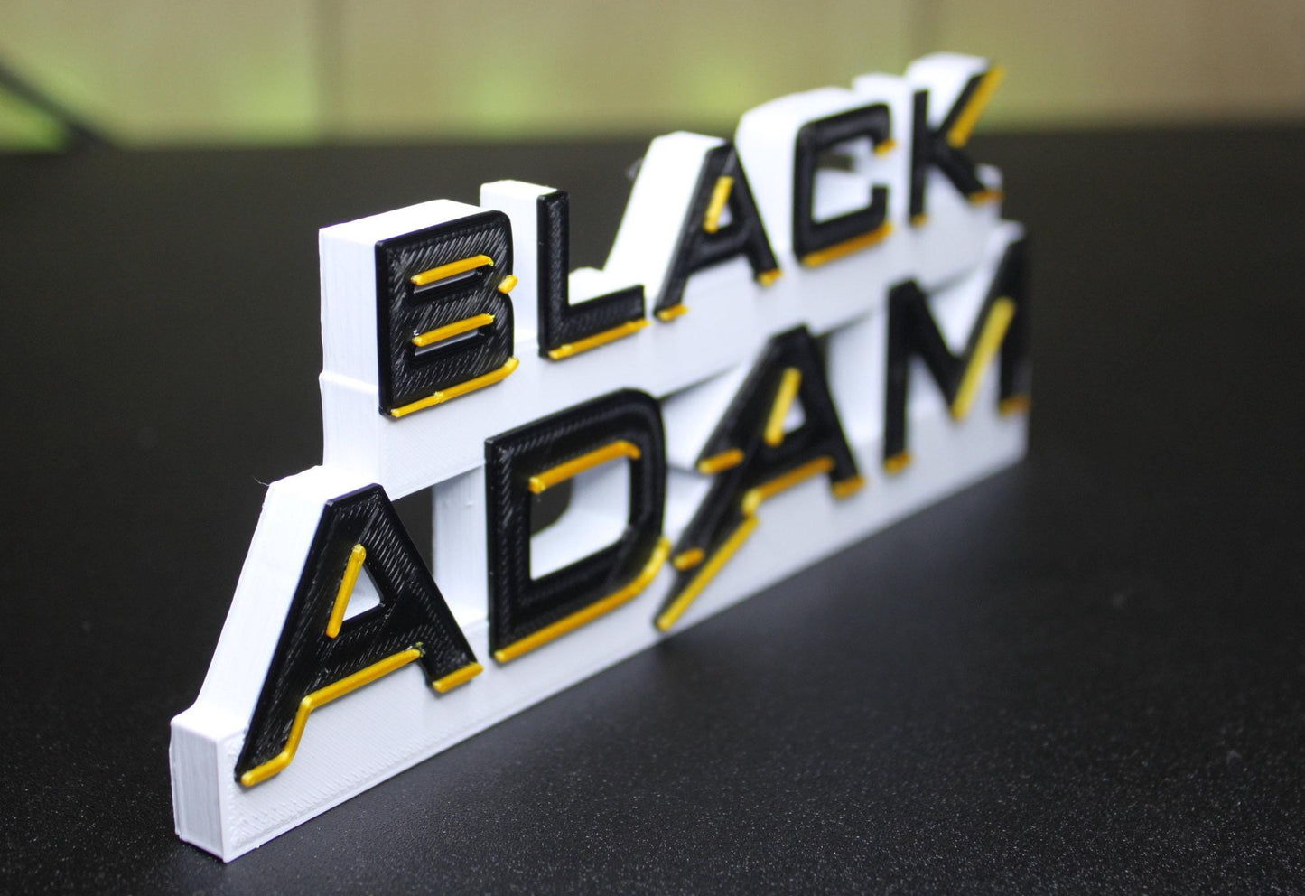 Black Adam 3D printed Comic Logo Art