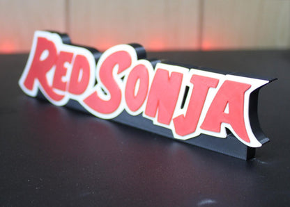 Red Sonja 3D printed Comic Logo Art