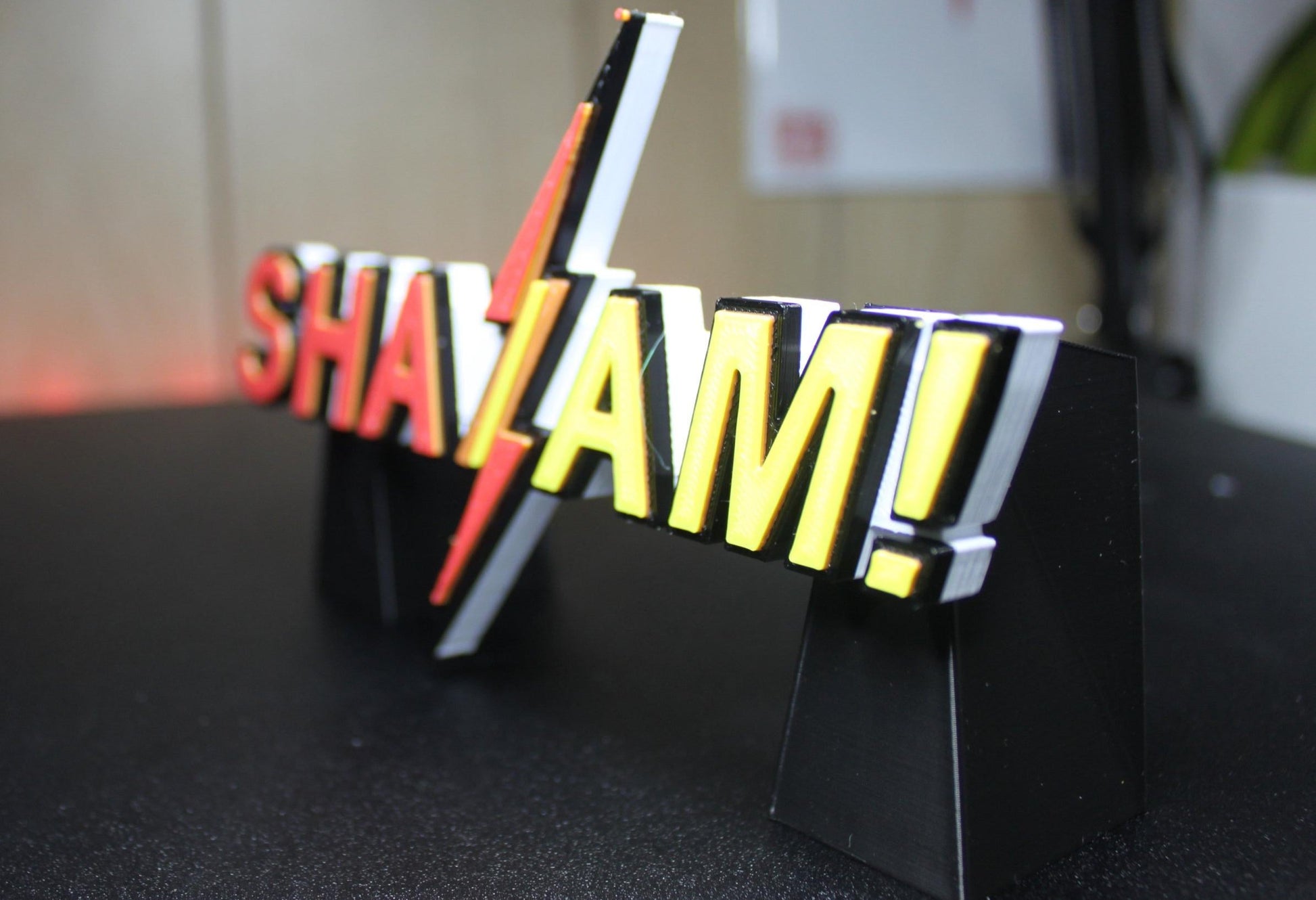 Shazam 3D printed Comic Logo Art