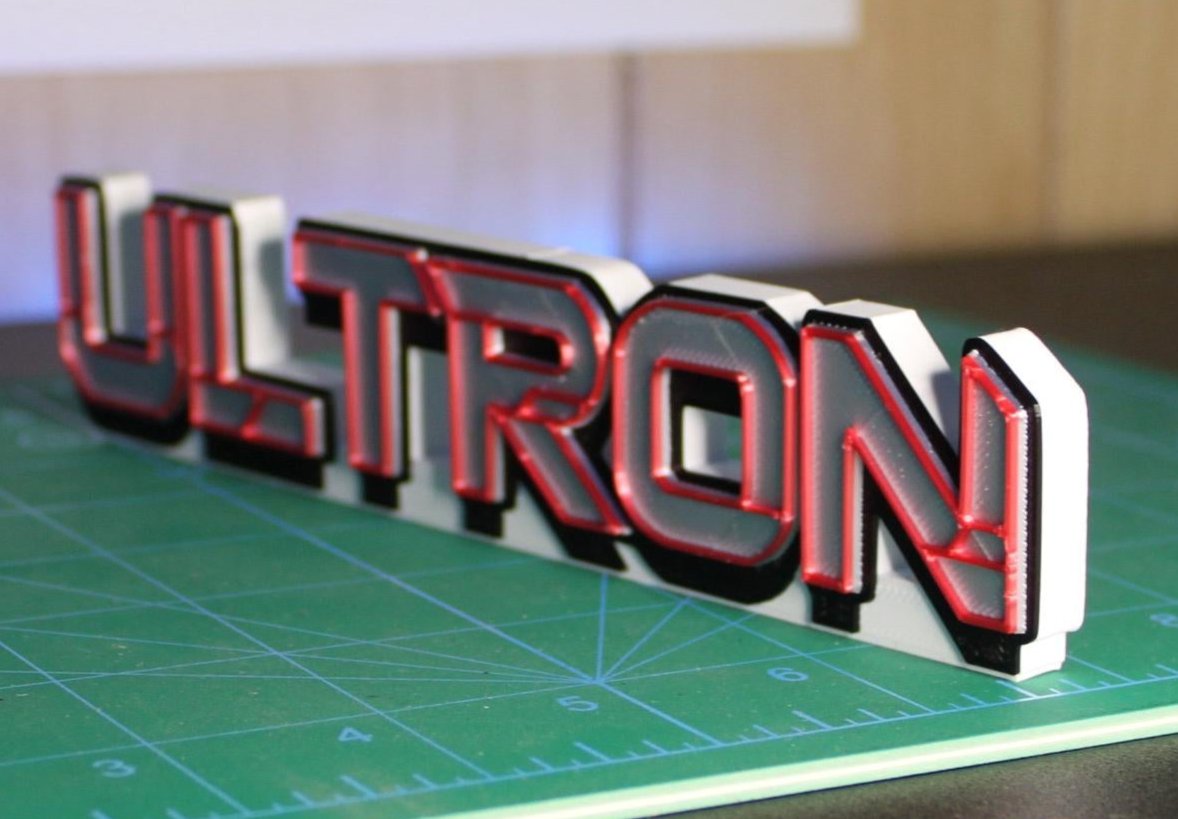 Ultron 3D printed Comic Logo Art