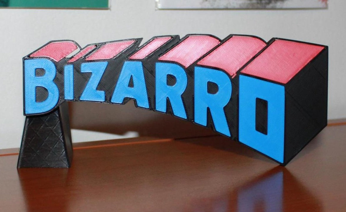 Bizarro 3D printed Comic Logo Art