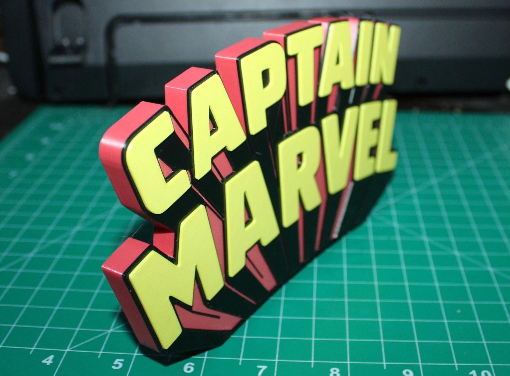 Captain Marvel 3D printed Comic Logo Art