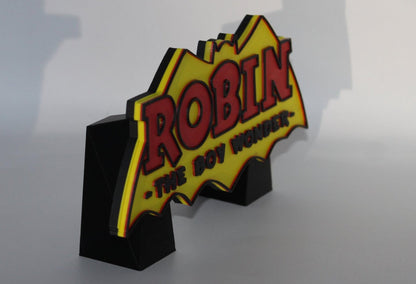 Robin 3D printed Comic Logo Art