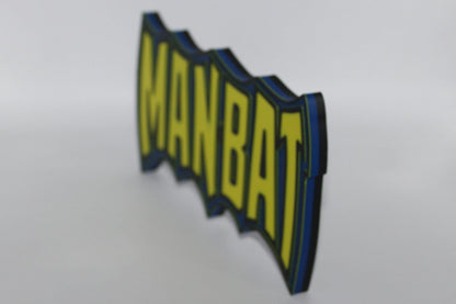 Manbat 3D printed Comic Logo Art