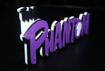 The Phantom 3D printed Comic Logo Art