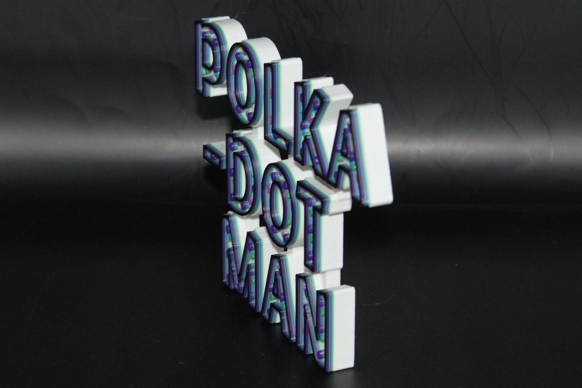 Polka-Dot Man 3D printed Comic Logo Art