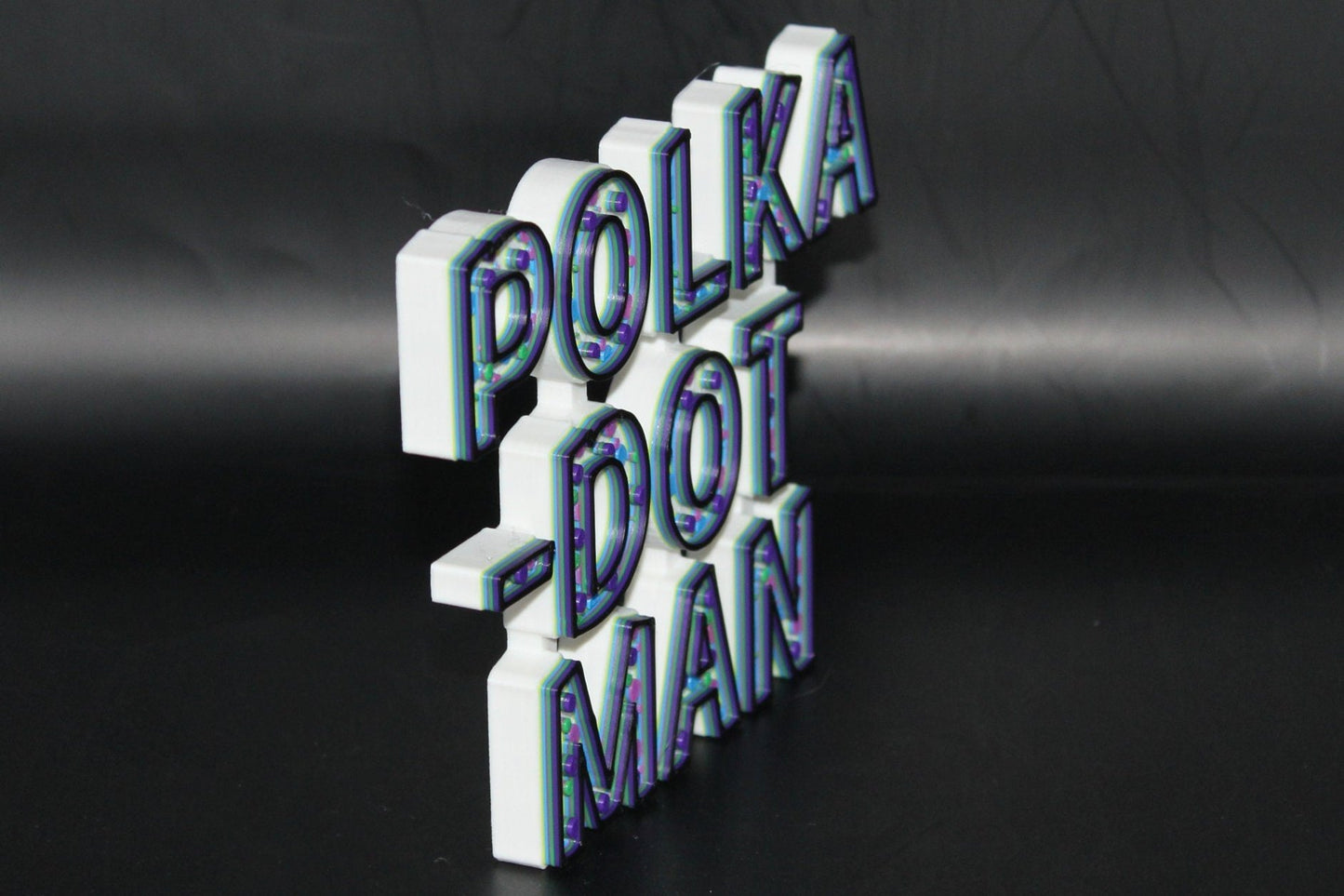 Polka-Dot Man 3D printed Comic Logo Art