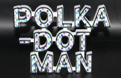 Polka-Dot Man 3D printed Comic Logo Art