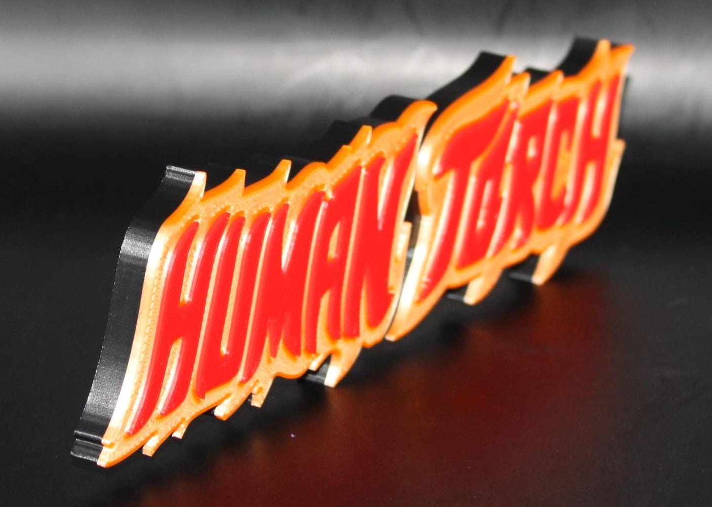 Human Torch 3D printed Comic Logo Art