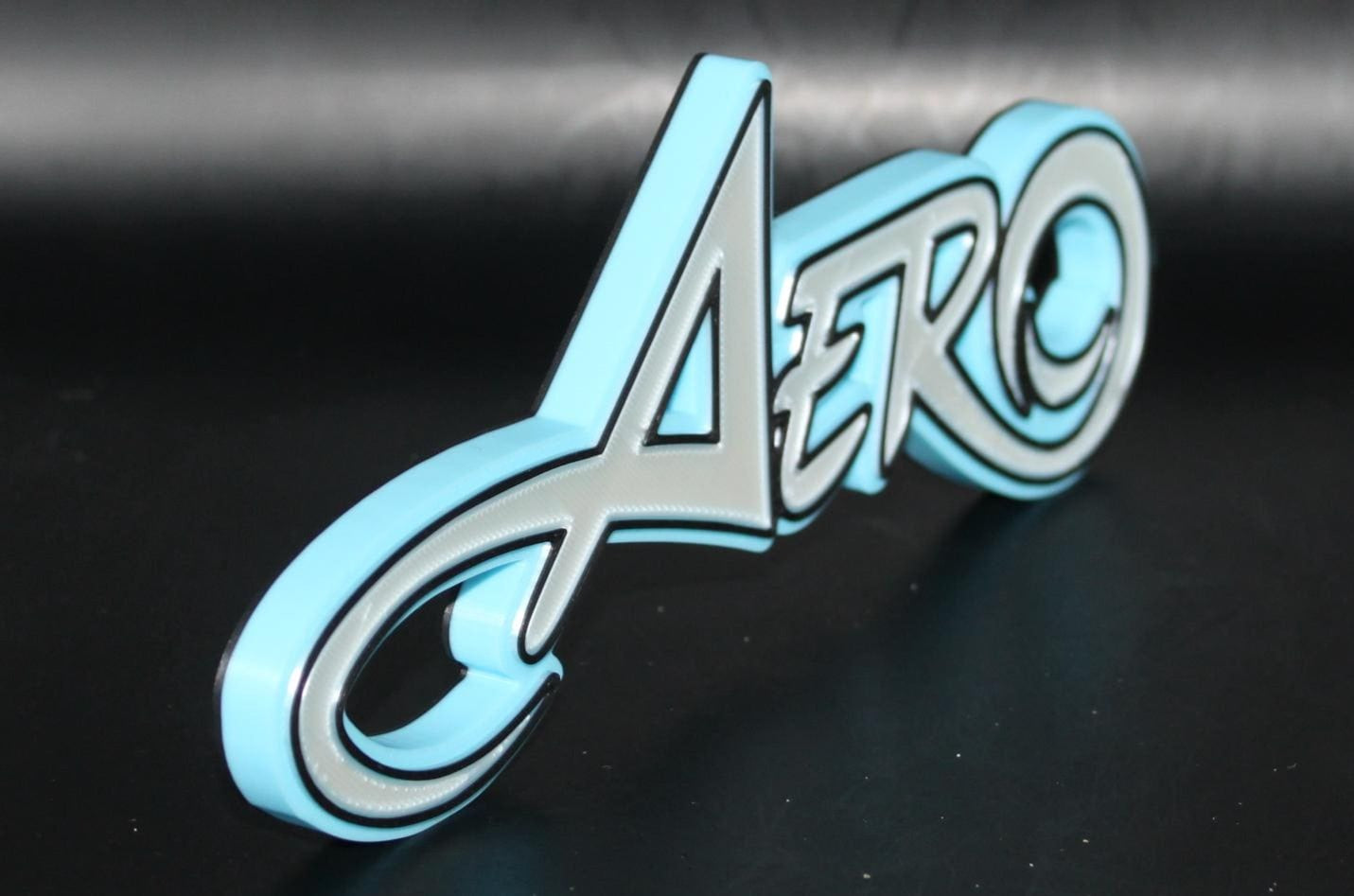 Aero 3D printed Comic Logo Art